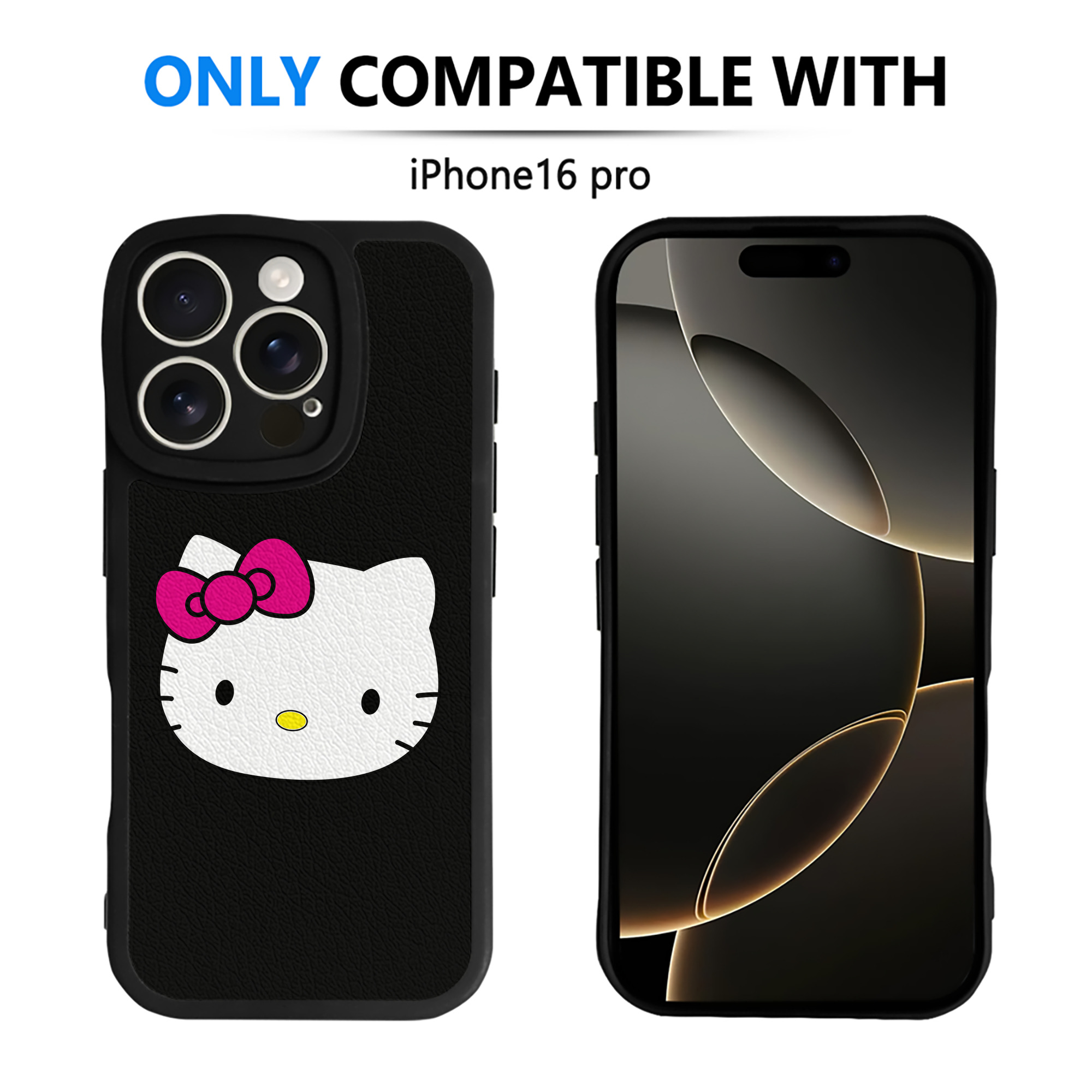 （画像用） Hello Kitty ハローキティ 【iPhone 16シリーズ対応】シリコンスマホケース（レザー調） 材質：シリコン
